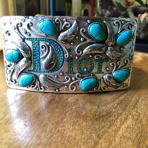 Vintage Dior Turquoise & Leather Belt (Detaches!)
